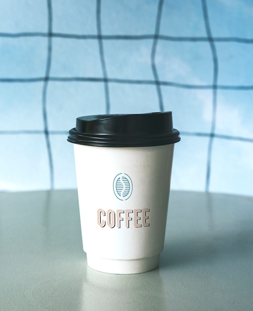 PSD disposable coffee paper cup mockup design