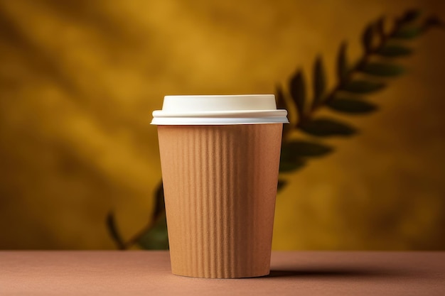 PSD disposable paper coffee cup mockup psd