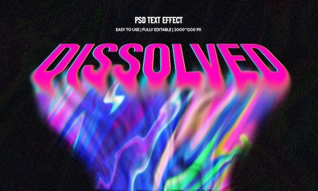 Dissolved 3d editable text style effect