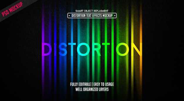 Distortion text effect template