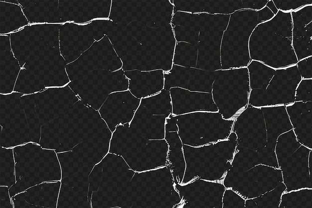 Distressed Crack Texture Overlay Isolated on Transparent Background