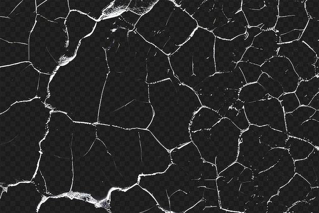 Distressed Crack Texture Overlay Isolated on Transparent Background