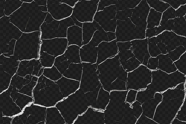 Distressed Crack Texture Overlay Isolated on Transparent Background