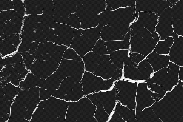 Distressed Crack Texture Overlay Isolated on Transparent Background