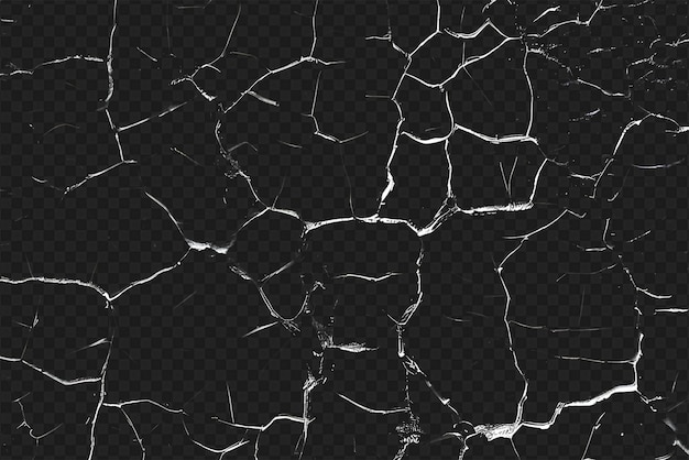 PSD distressed crack texture overlay isolated on transparent background