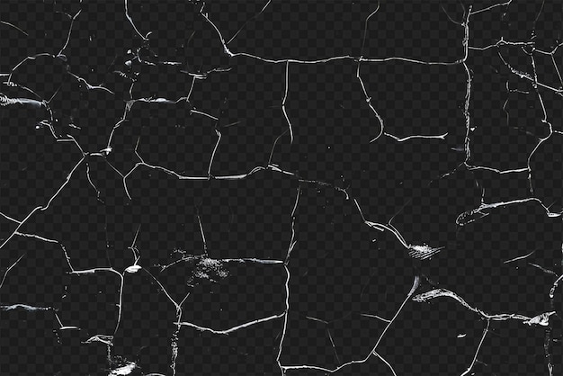 PSD distressed crack texture overlay isolated on transparent background