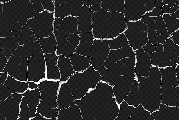 Distressed Crack Texture Overlay Isolated on Transparent Background