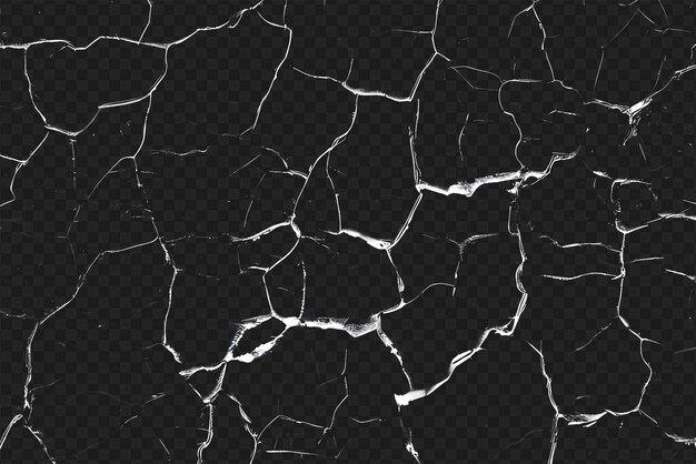 Distressed Crack Texture Overlay Isolated on Transparent Background