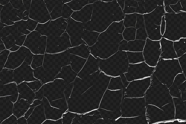 Distressed Crack Texture Overlay Isolated on Transparent Background