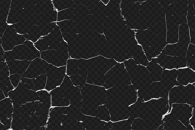 Distressed Crack Texture Overlay Isolated on Transparent Background