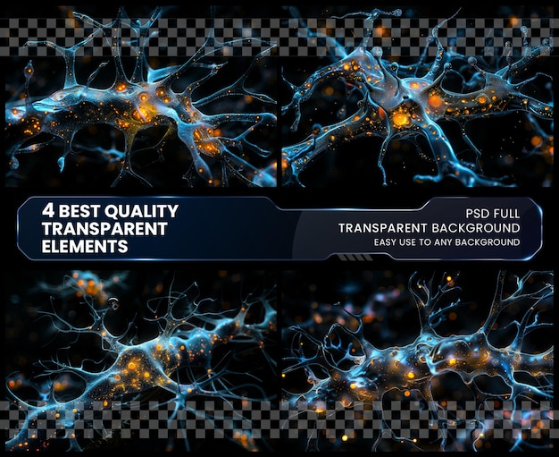 PSD dive into cellular marvels viral karyokinesis neuron on transparent background