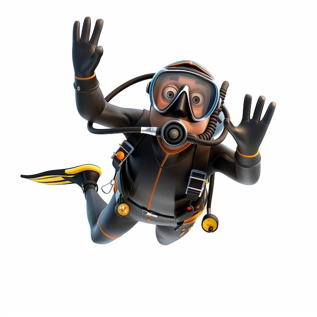 a diver in a wetsuit