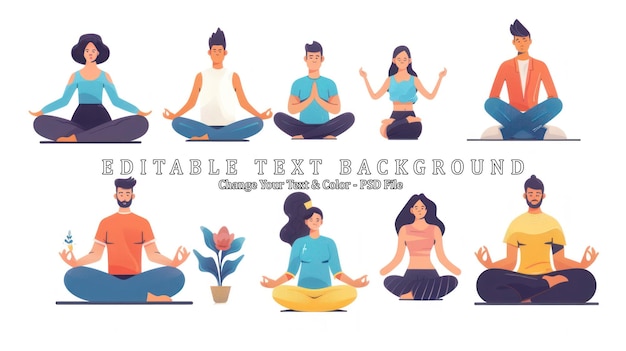 Diverse People in Meditation Poses