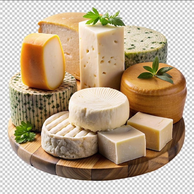 Diversity of Cheeses Isolated In Transparent Background