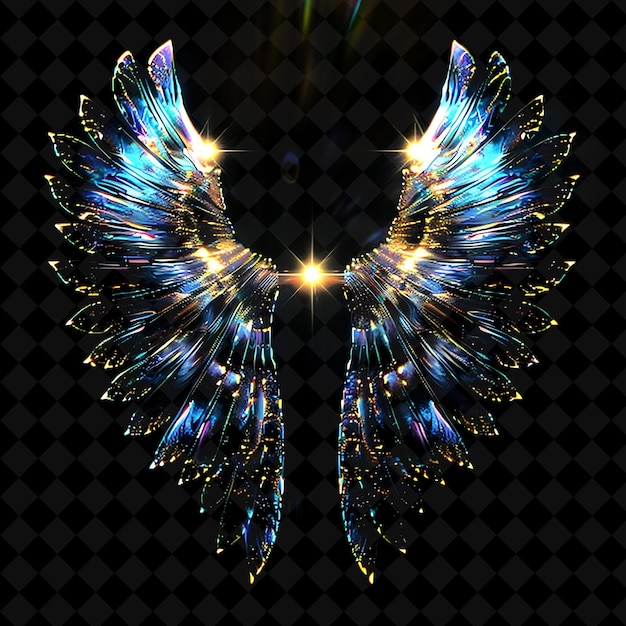 Divine Celestial Passage With Angelic Wings and Halo Motifs PNG Y2K Shape Neon Color Collection