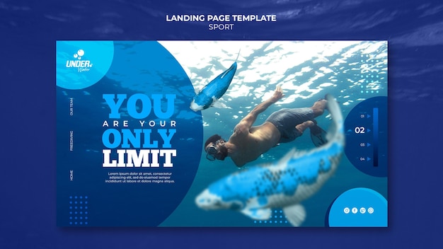 Diving training landing page