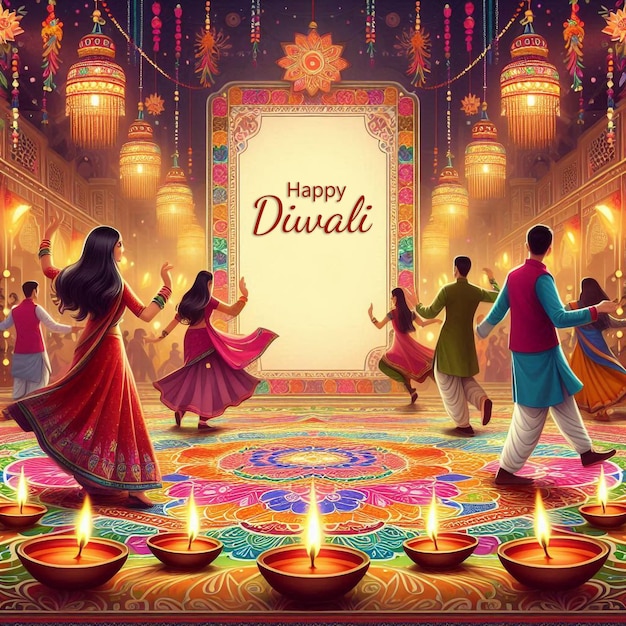 PSD diwali background design banner template