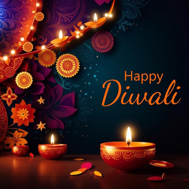 PSD diwali background design banner template