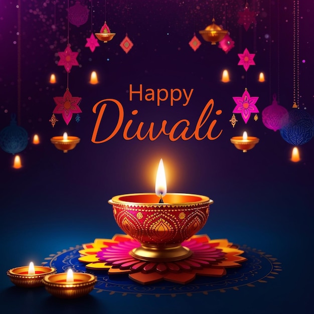 PSD diwali background design banner template