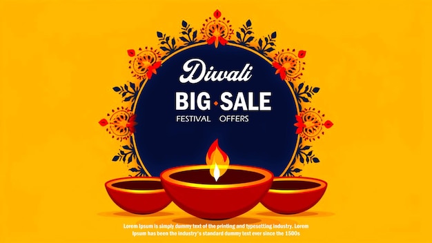 PSD diwali big sale poster banner template