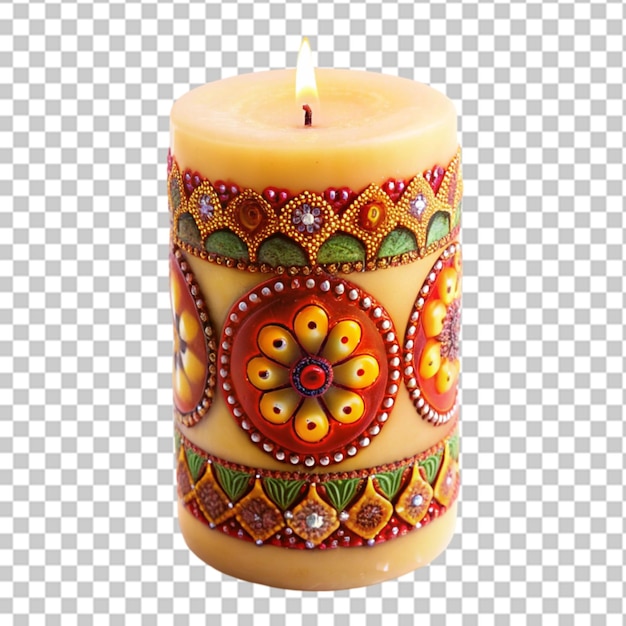 PSD diwali burning diya decorated diya lamp light oil lamp isolated on transparent background