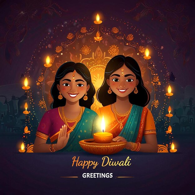 PSD diwali celebration greetings card