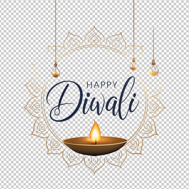 diwali decorative card with hanging diya design