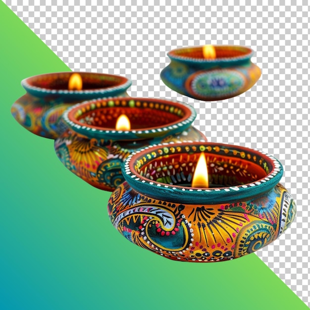 Diwali Diya isolated on transparent background