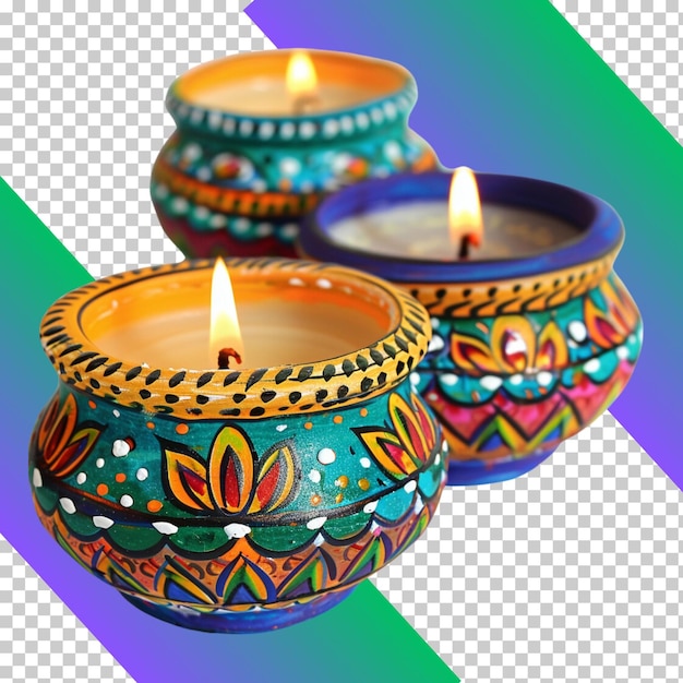 Diwali Diya isolated on transparent background