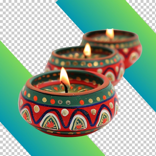 Diwali Diya isolated on transparent background