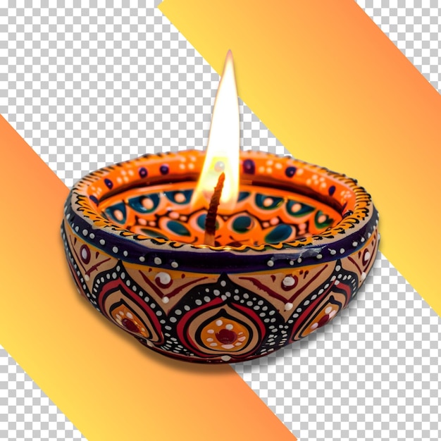 Diwali Diya isolated on transparent background