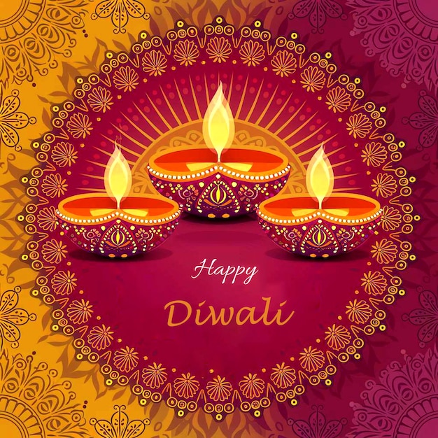 Diwali festival celebration background with diya