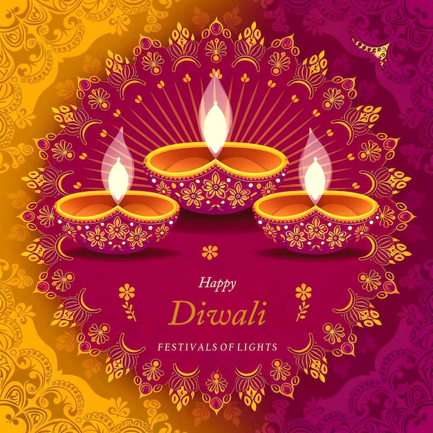 Diwali festival celebration background with diya