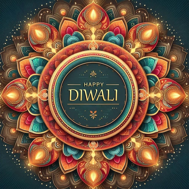 PSD diwali festival of lights with festival background