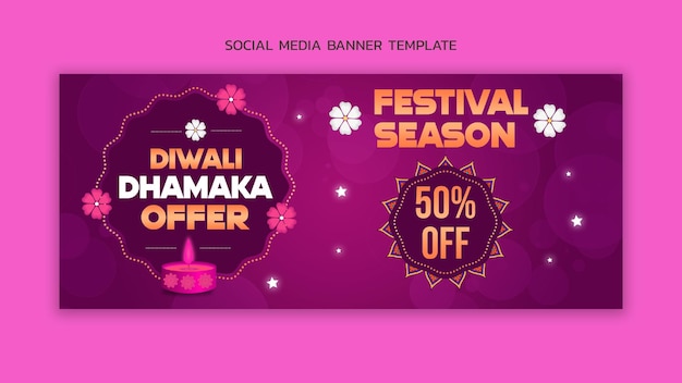 Diwali Festival Season Offer Social Media Banner Template