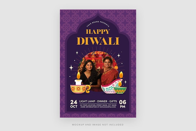 PSD diwali flyer template in psd