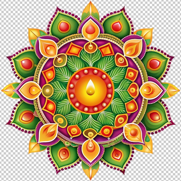 PSD diwali rangoli on transparent background