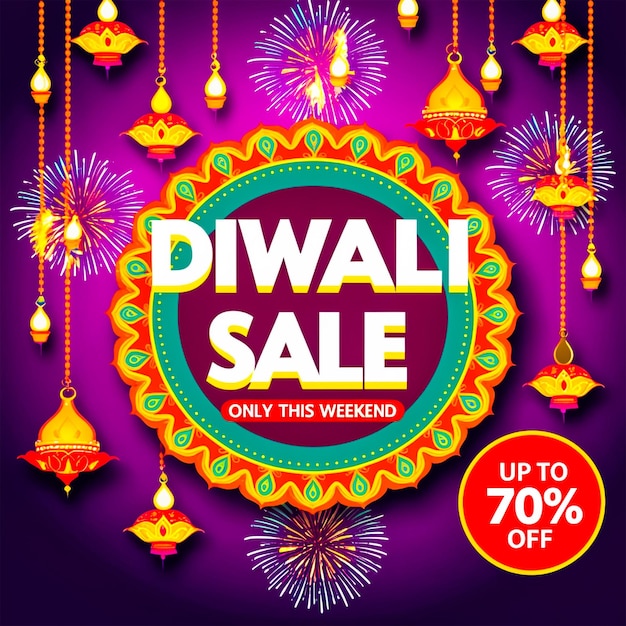 Diwali sale poster design