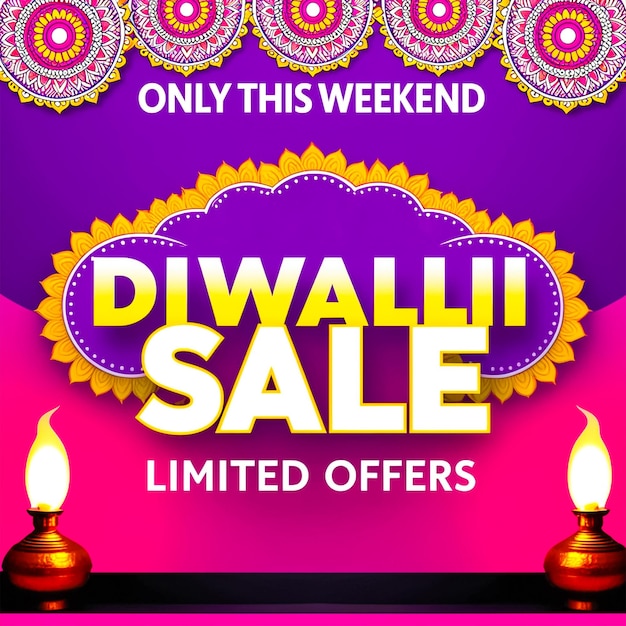 PSD diwali sale poster design