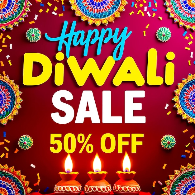 Diwali sale poster design