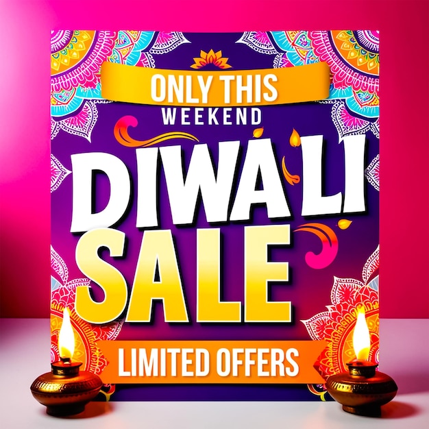 PSD diwali sale poster design