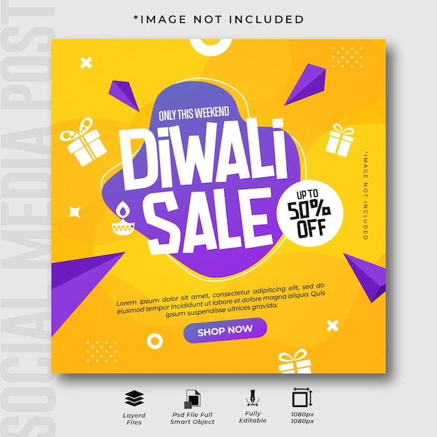 Diwali Sale Social media Instagram Post Template