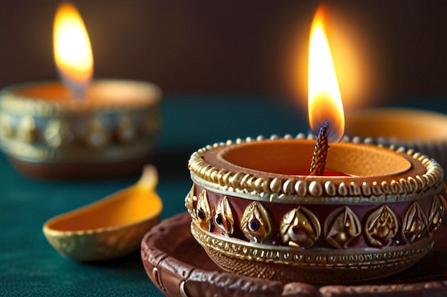 PSD diwali a woman lights candles with a candle in the background