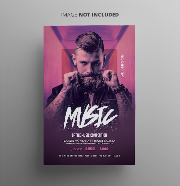 PSD dj party event flyer template