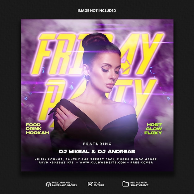 Dj party event flyer template