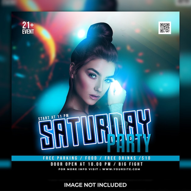 Dj party flyer social media post template