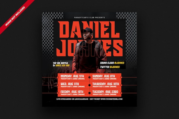 DJ tours party socials media template