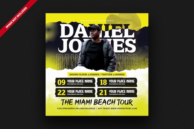 DJ tours socials media template