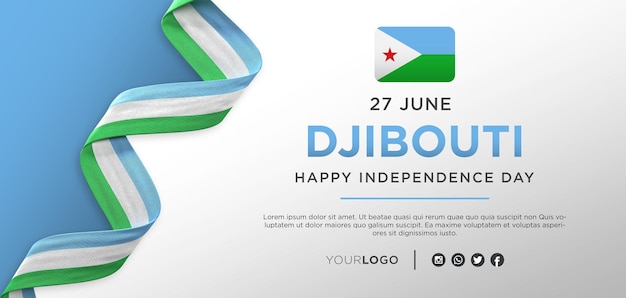 Djibouti National Independence Day Celebration Banner, National Anniversary