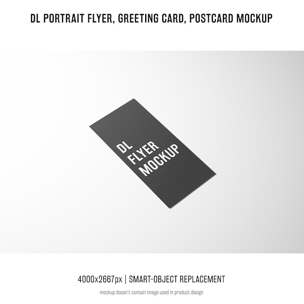 DL Portrait Flyer, Postcard, Greeting Card Mockup